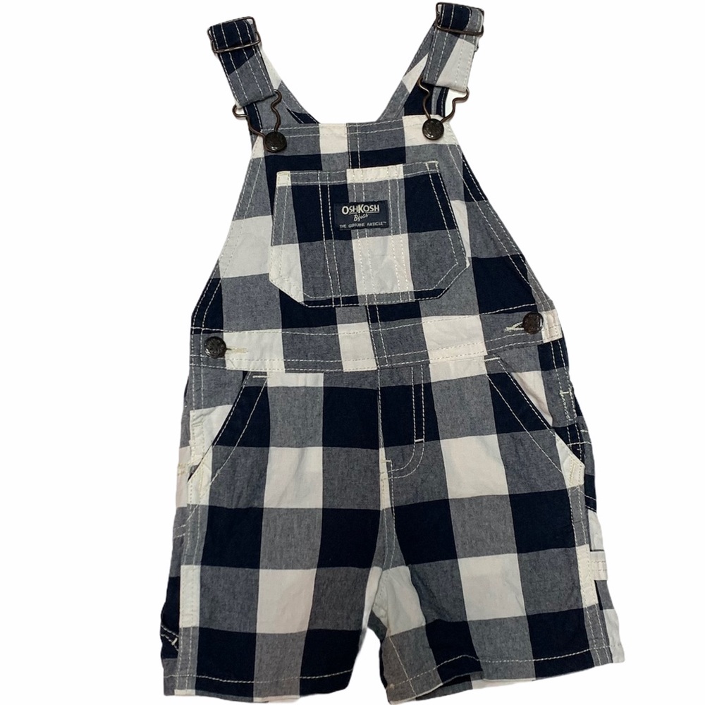 OshKosh B’gosh Overall Shorts Plaid Size 12M